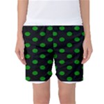 Polka Dots - Green on Black Women s Basketball Shorts