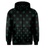 Polka Dots - Deep Green on Black Men s Zipper Hoodie