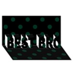 Polka Dots - Deep Green on Black BEST BRO 3D Greeting Card (8x4)