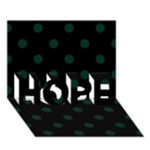 Polka Dots - Deep Green on Black HOPE 3D Greeting Card (7x5)