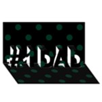 Polka Dots - Deep Green on Black #1 DAD 3D Greeting Card (8x4)