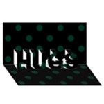 Polka Dots - Deep Green on Black HUGS 3D Greeting Card (8x4)