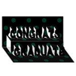 Polka Dots - Deep Green on Black Congrats Graduate 3D Greeting Card (8x4)