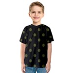 Polka Dots - Army Green on Black Kid s Sport Mesh Tee