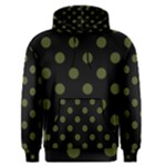 Polka Dots - Army Green on Black Men s Pullover Hoodie