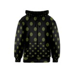 Polka Dots - Army Green on Black Kid s Zipper Hoodie