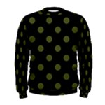 Polka Dots - Army Green on Black Men s Sweatshirt