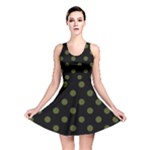 Polka Dots - Army Green on Black Reversible Skater Dress