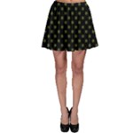 Polka Dots - Army Green on Black Skater Skirt