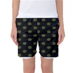 Polka Dots - Army Green on Black Women s Basketball Shorts