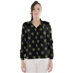 Polka Dots - Army Green on Black Wind Breaker (Women)