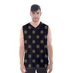 Polka Dots - Army Green on Black Men s Basketball Tank Top