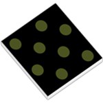 Polka Dots - Army Green on Black Small Memo Pads