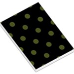 Polka Dots - Army Green on Black Large Memo Pads