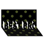 Polka Dots - Army Green on Black BEST BRO 3D Greeting Card (8x4)