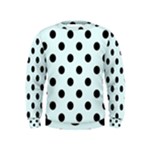 Polka Dots - Black on Bubbles Cyan Kid s Sweatshirt