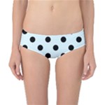 Polka Dots - Black on Bubbles Cyan Classic Bikini Bottoms