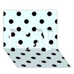 Polka Dots - Black on Bubbles Cyan I Love You 3D Greeting Card (7x5)