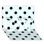 Polka Dots - Black on Bubbles Cyan BOY 3D Greeting Card (7x5)