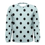 Polka Dots - Black on Light Cyan Men s Long Sleeve T-shirt