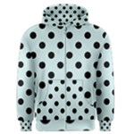 Polka Dots - Black on Light Cyan Men s Zipper Hoodie