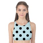 Polka Dots - Black on Light Cyan Tank Bikini Top