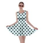 Polka Dots - Black on Light Cyan Skater Dress