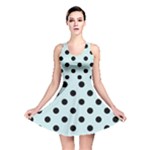 Polka Dots - Black on Light Cyan Reversible Skater Dress