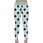 Polka Dots - Black on Light Cyan Yoga Leggings