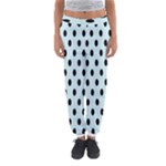 Polka Dots - Black on Light Cyan Women s Jogger Sweatpants