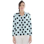 Polka Dots - Black on Light Cyan Wind Breaker (Women)