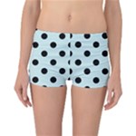 Polka Dots - Black on Light Cyan Reversible Boyleg Bikini Bottoms