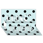 Polka Dots - Black on Light Cyan Best Friends 3D Greeting Card (8x4)