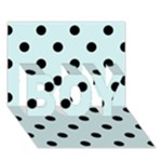 Polka Dots - Black on Light Cyan BOY 3D Greeting Card (7x5)