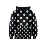 Polka Dots - Light Cyan on Black Kid s Pullover Hoodie