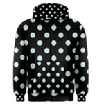 Polka Dots - Light Cyan on Black Men s Zipper Hoodie