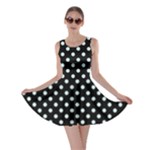 Polka Dots - Light Cyan on Black Skater Dress