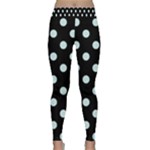 Polka Dots - Light Cyan on Black Yoga Leggings