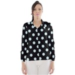 Polka Dots - Light Cyan on Black Wind Breaker (Women)