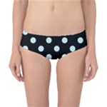 Polka Dots - Light Cyan on Black Classic Bikini Bottoms