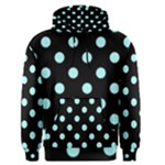 Polka Dots - Celeste Cyan on Black Men s Pullover Hoodie