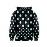 Polka Dots - Celeste Cyan on Black Kid s Zipper Hoodie