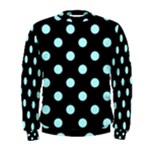 Polka Dots - Celeste Cyan on Black Men s Sweatshirt