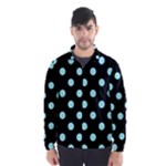 Polka Dots - Celeste Cyan on Black Wind Breaker (Men)