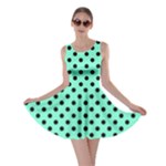 Polka Dots - Black on Aquamarine Skater Dress