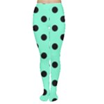 Polka Dots - Black on Aquamarine Women s Tights