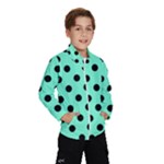 Polka Dots - Black on Aquamarine Wind Breaker (Kids)