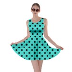 Polka Dots - Black on Turquoise Skater Dress