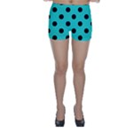 Polka Dots - Black on Turquoise Skinny Shorts