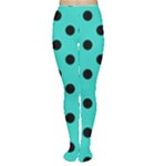 Polka Dots - Black on Turquoise Women s Tights